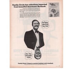 Family Circle Magazine Advertisement 1969 B&W Vintage Rowan Martin Valentines